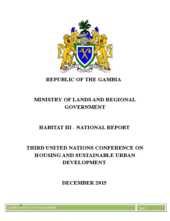 Gambia – National Report