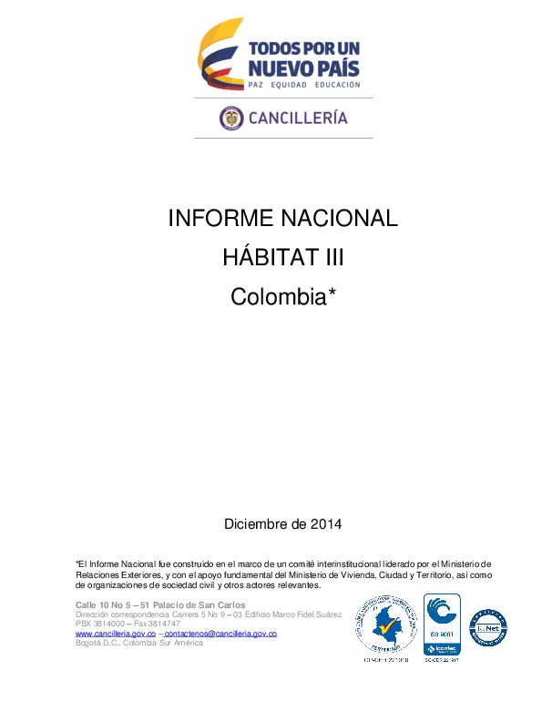 Colombia National Report
